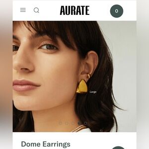 NIB Aurate Gold Dome Earrings - Large